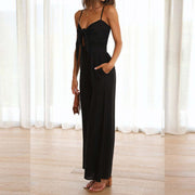 Wide leg jumpsuit - a trendy and chic one-piece outfit featuring wide-leg pants for a stylish and flattering silhouette.