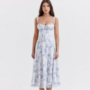 Elegant floral print summer dress - a sophisticated and stylish dress adorned with floral prints, perfect for a chic and feminine look during the summer.