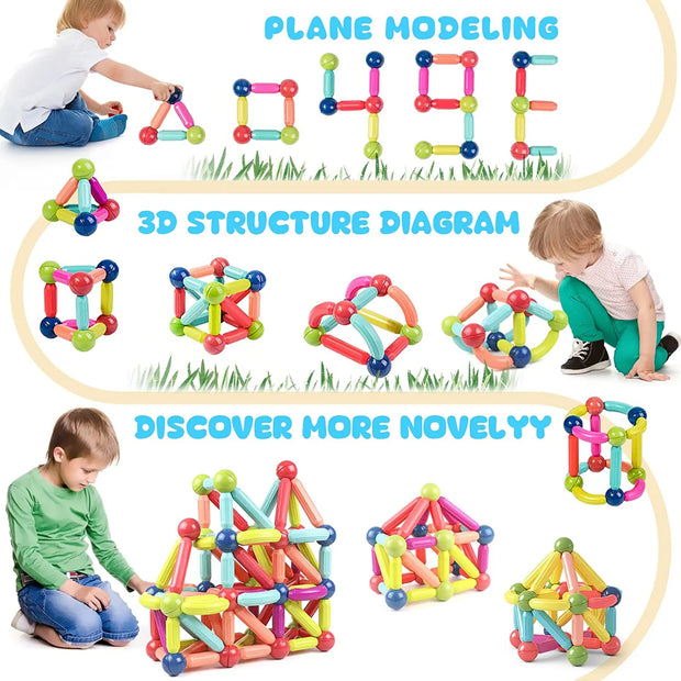 "Let imagination soar with our Magnetic Building Blocks Toy for Kids! Explore endless possibilities, creativity, and fun with this captivating playset."