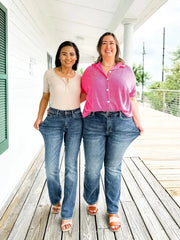 Tummy Control Bootcut Jeans: Flattering and stylish, these bootcut jeans feature built-in tummy control for a sleek silhouette. Perfect for versatile styling, they offer both comfort and confidence in every wear.