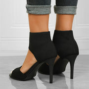 Knitted High Heel Slingbacks - Chic and Comfortable Footwear for Fashion-Forward Women