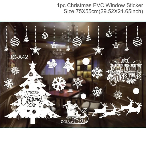 Winter / Christmas Window Decals Window Decorations - Christmas Christmas Window Stickers - Home & Garden Christmas Window Decals Christmas Wall & Window Stickers Christmas Stickers for Windows Christmas Shop Window Stickers for sale 3D Large Christmas Window Sticker