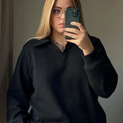 V-Neck Black Sweater Women - Sara closet