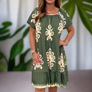 Printed oversized dress - a trendy and comfortable dress featuring a loose, oversized fit and stylish printed pattern for a relaxed yet fashionable look.