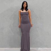 Satin Slip Maxi Dress - Sara closet