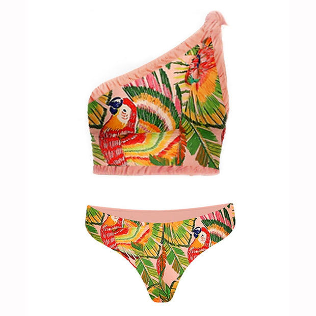 Vintage one-shoulder swimsuits - retro-inspired swimwear featuring a single shoulder design, exuding timeless elegance and sophistication at the beach or pool.