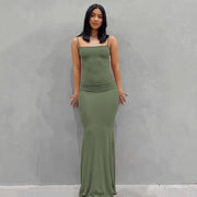 Satin Slip Maxi Dress - Sara closet