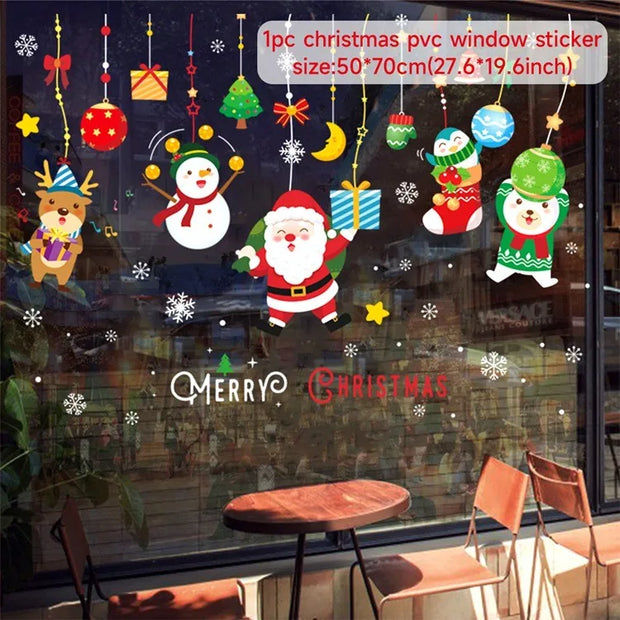 Winter / Christmas Window Decals Window Decorations - Christmas Christmas Window Stickers - Home & Garden Christmas Window Decals Christmas Wall & Window Stickers Christmas Stickers for Windows Christmas Shop Window Stickers for sale 3D Large Christmas Window Sticker