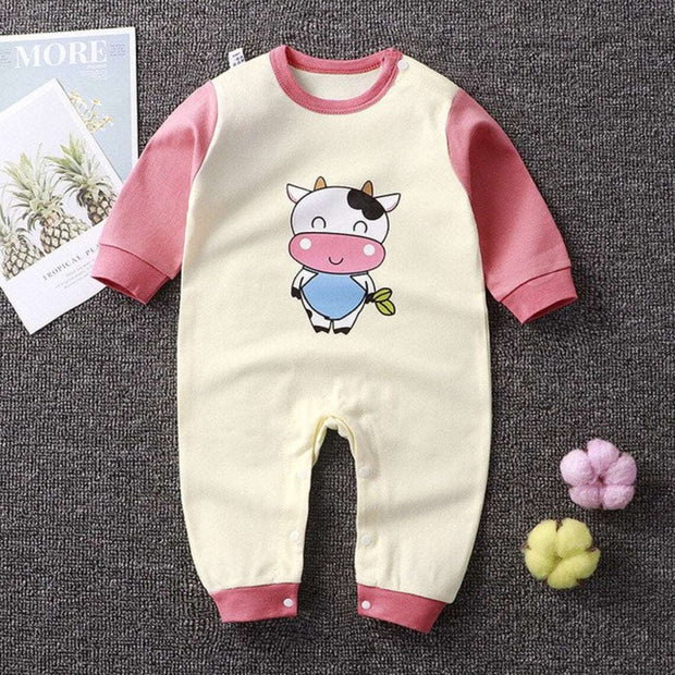 Cartoon Printed Baby Girl Rompers