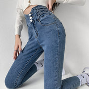 "Classic Skinny Pencil Stretch Jeans - Sleek and Comfortable Denim for Effortless Style and All-Day Comfort."