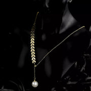 Wheat Shaped Pearl Necklace - Sara closet