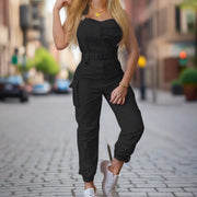 High Waist Belt Casual Jumpsuit - Stylish and Versatile One-Piece for Effortless Chic