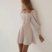 Slim Square Collar Dress - Sleek and Elegant Attire with a Modern Square Neckline