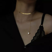 Wheat Shaped Pearl Necklace - Sara closet
