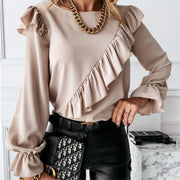 Ruffles Long Sleeve Blouses - Sara closet