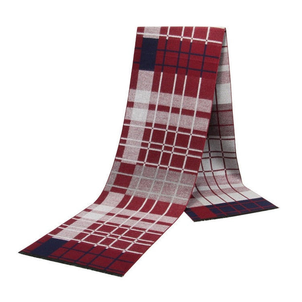 Men's warm plaid scarf, perfect for cold weather styling. Crafted from soft and cozy materials, this scarf features a classic plaid pattern, adding a touch of warmth and style to any outfit.