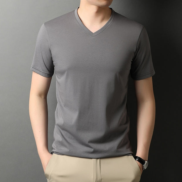 Men's Turn Down T-Shirt - A classic turn-down collar men's t-shirt in black, perfect for casual or semi-formal occasions.