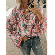 Printed Casual Loose Tops - Sara closet