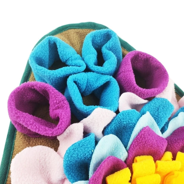 "Snuffle Mat For Pet: Engaging and interactive dog enrichment toy for sniffing and foraging activities, promoting mental stimulation and reducing boredom."