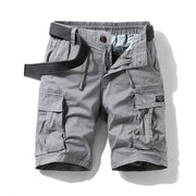 Men's tactical cargo shorts, combining rugged durability with functional design. Featuring multiple pockets and reinforced stitching, these shorts are ideal for outdoor activities, camping, or tactical training.