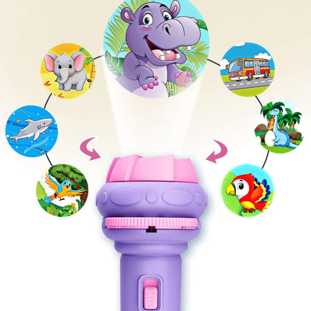 "Explore the wonders of light with our projector torch lamp toy! Transform any room into a magical world with vibrant images and endless fun!"