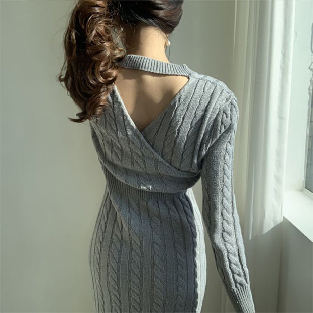 Winter Knitting Long Pullover - Cozy and Chic Sweater for Cold Weather Comfort