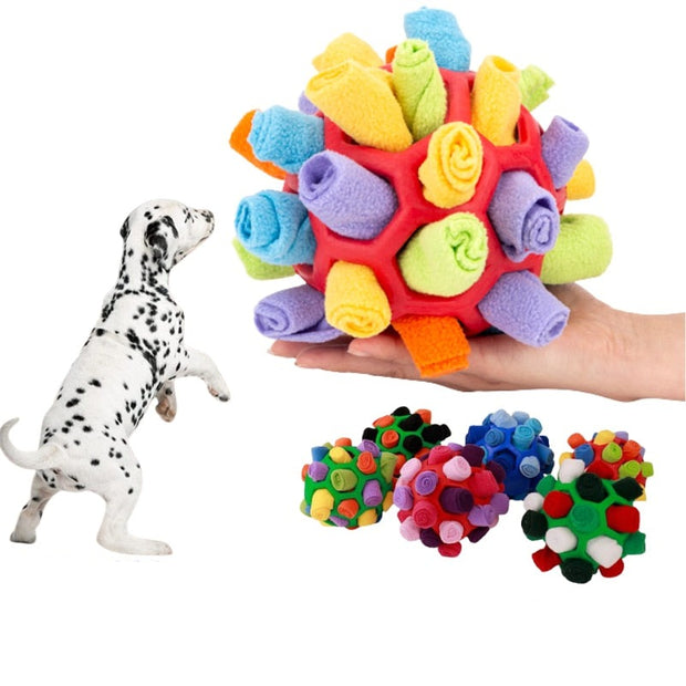 "Snuffle Ball: Engage your pet's senses with this interactive toy, perfect for sniffing and foraging fun."