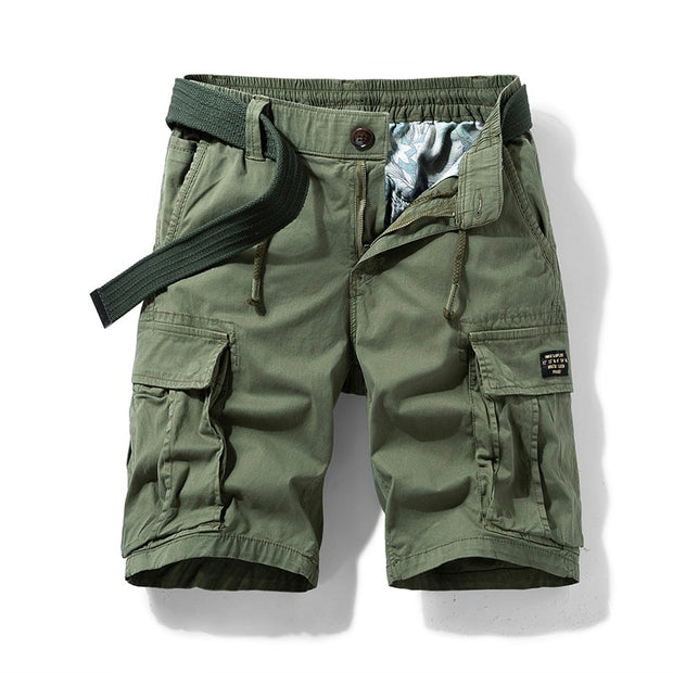 Men's tactical cargo shorts, combining rugged durability with functional design. Featuring multiple pockets and reinforced stitching, these shorts are ideal for outdoor activities, camping, or tactical training.