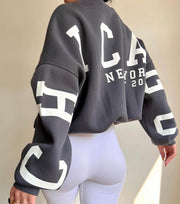 Women Casual Letters Print Sweatshirt - Sara closet