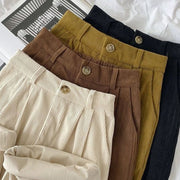 High Waist Corduroy Pants - Stylish and Comfortable Bottoms for Women. Elevate Your Look with Classic Corduroy Texture and Flattering High Waist Design."
