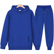 Autumn casual tracksuit designed for comfortable and stylish wear during the cooler months. This set includes a hoodie and matching pants, perfect for casual outings, leisure activities, or staying cozy at home.