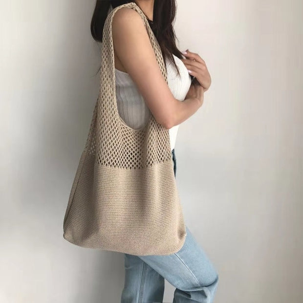 "Stylish knitted handbags: Elevate your fashion game with these trendy accessories. Perfect for adding flair to any outfit!"