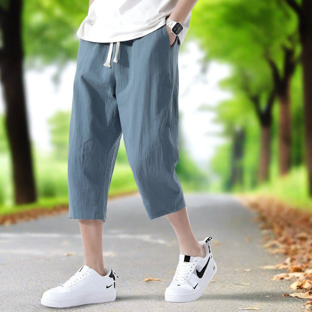 Men's loose straight trousers, offering comfort and style for everyday wear. With a relaxed fit and straight leg design, these trousers provide a casual yet polished look for any occasion.