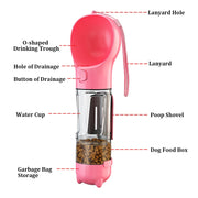 "Portable Water Bottle Food Feeder: Keep your pet hydrated and fed on-the-go with this convenient and versatile travel accessory."