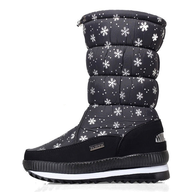 Stylish Mid-Calf Snow Velvet Boots for Women