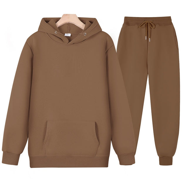 Autumn casual tracksuit designed for comfortable and stylish wear during the cooler months. This set includes a hoodie and matching pants, perfect for casual outings, leisure activities, or staying cozy at home.