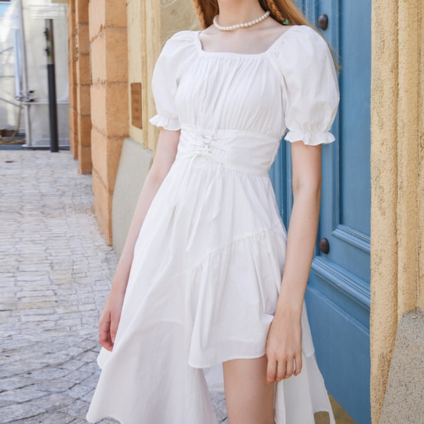 Puff Sleeve Midi Dress - Sara closet