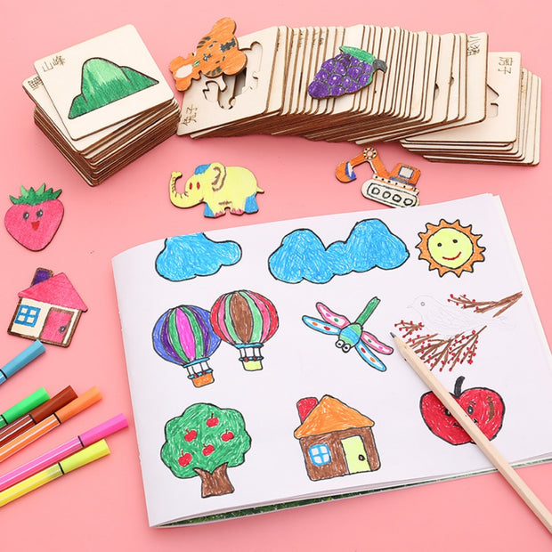 "Montessori-inspired drawing toys for kids, encouraging creativity and fine motor skills development through artistic exploration and self-expression."