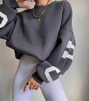 Women Casual Letters Print Sweatshirt - Sara closet