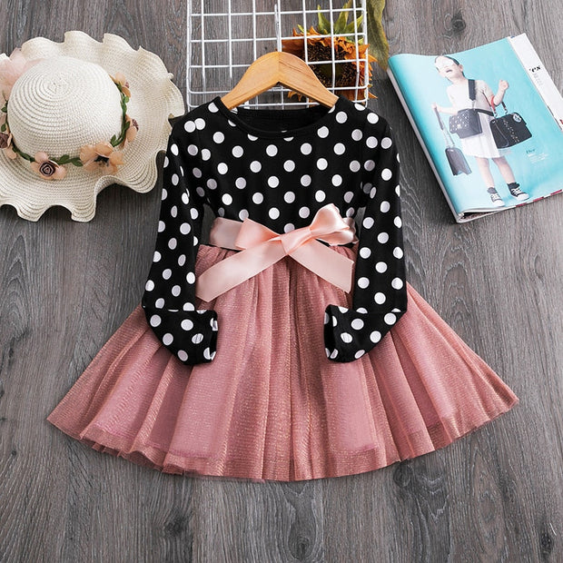 Polka Dot Bow Dress - Sara closet