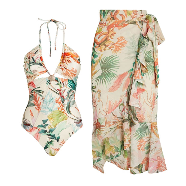 Floral Printed Sexy Swimming Suit - Sara closet