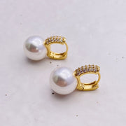 Pearl Studs Hoop Earrings - Sara closet