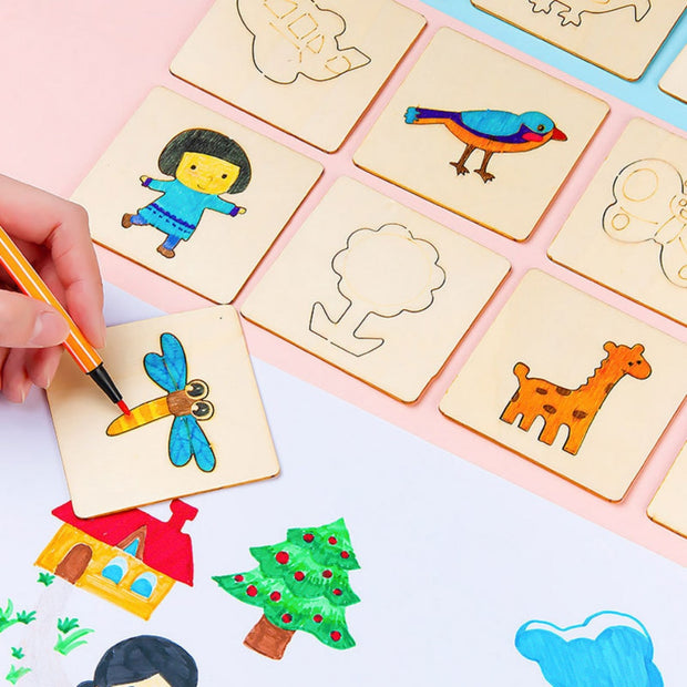 "Montessori-inspired drawing toys for kids, encouraging creativity and fine motor skills development through artistic exploration and self-expression."