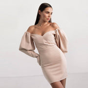 Puff sleeve off-shoulder dress - a charming and elegant dress featuring puff sleeves and an off-shoulder neckline, perfect for a romantic and feminine look.