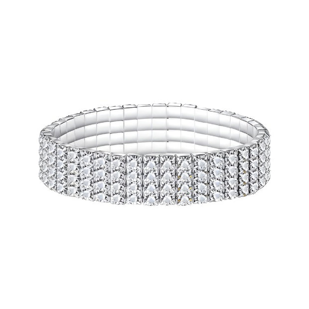 Crystal stretch shine bracelets featuring sparkling crystals in an easy-to-wear stretch design, perfect for adding a touch of glamour and shine to any outfit. Suitable for both casual and formal occasions.