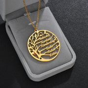 Life Tree Family 1-6 Names Necklace - Sara closet