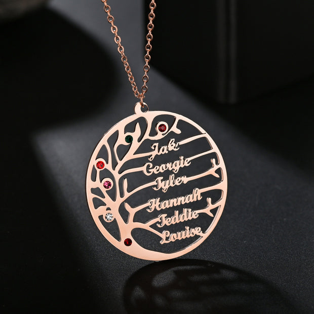 Personalized (1-6 Names) Tree Necklace - Sara closet