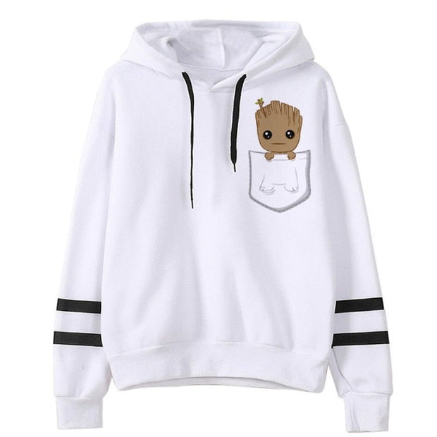 Baby Groot Print Hoodie - Sara closet