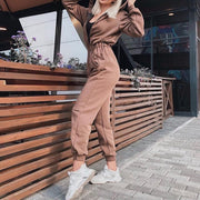 Hooded Straight Jumpsuit - Casual and Comfortable One-Piece with Hood Detailing