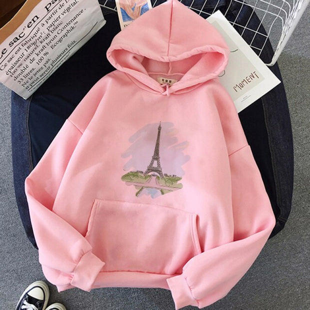 Eiffel Tower Print Sweatshirt - Sara closet